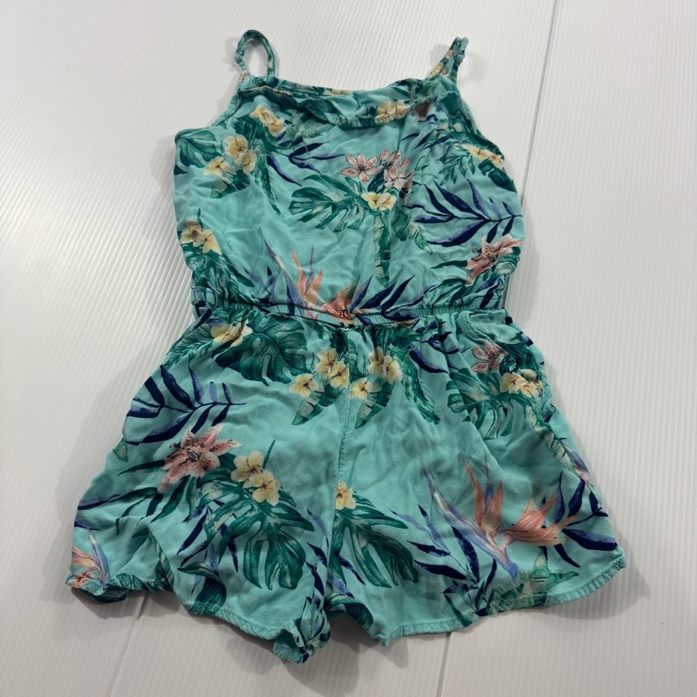536. H&M Kids Floral Romper - Green and Pink (11-12Y)
